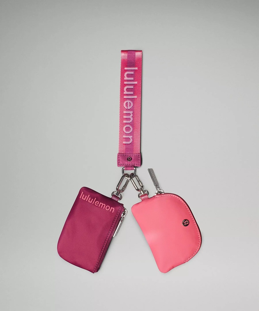 Lululemon Dual Ponch Wristlet Wordmark Pink