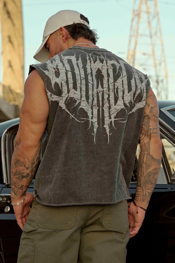 Anarchy Cropped Tanks Black Wash