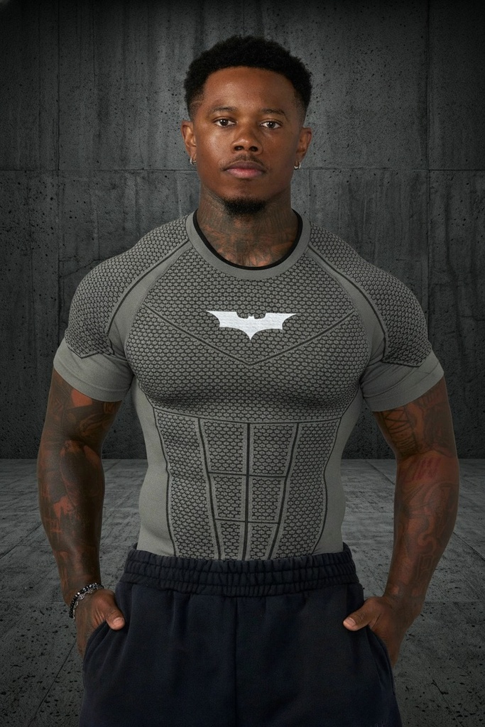 Batman Compression Tees - Grey Green