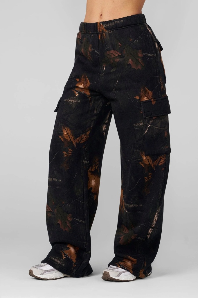Camo Cargo Joggers - Black Barbed Wire Camo