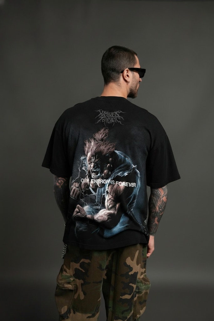 Darc Akuma "Side By Side" Series Premium Oversized Tee in Black