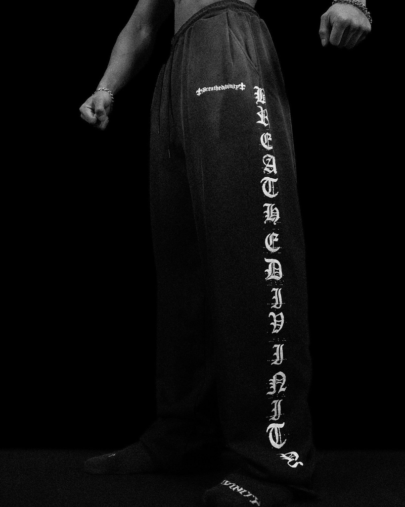Elegant Uncuffed luxury sweatpants [SMOKE WASHED]