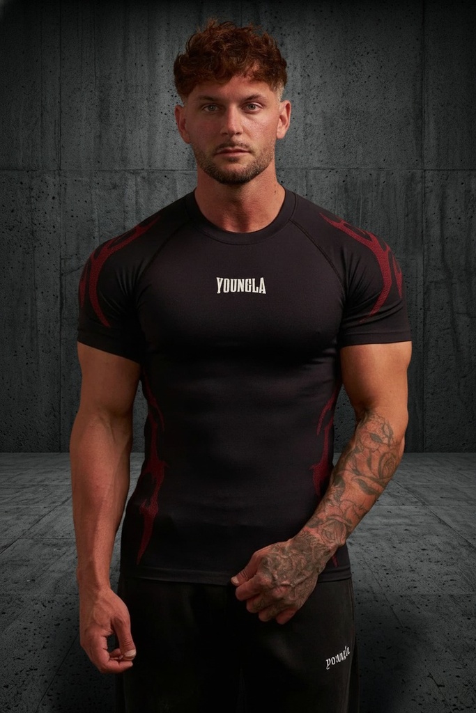 Gothic Compression Tees - Black/Red