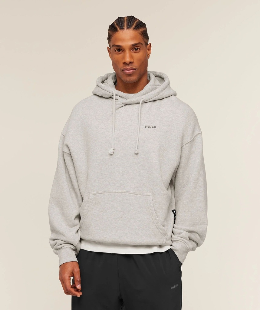 GYMSHARK X CBUM WASHED HOODIE - Bros Stone Grey Marl