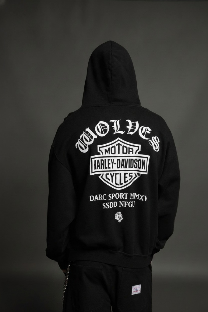 Harley-Davidson Wolves "Pierce" Hoodie in Black