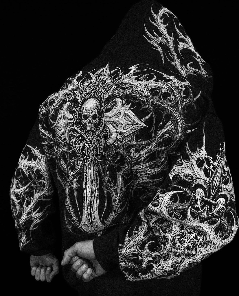 Heavenly Knight Oversized Zip-up Hoodie [MIDNIGHT]