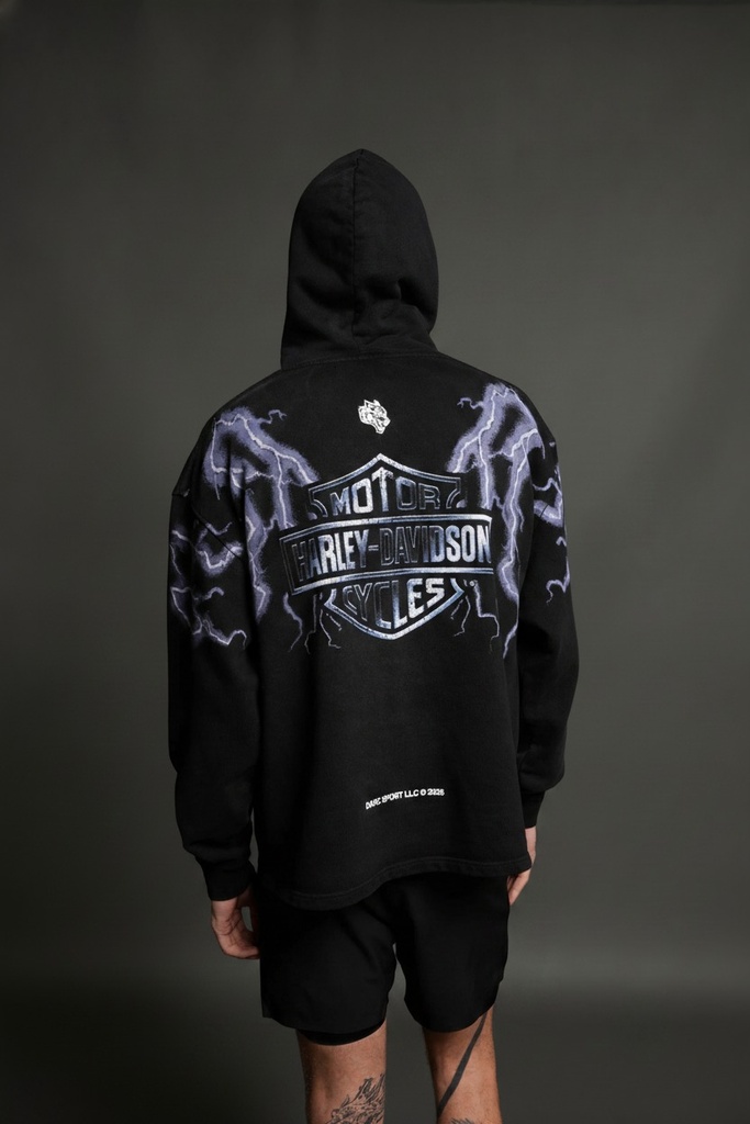 Iron Lightning "Moaty" Hoodie in Black Drift Wash