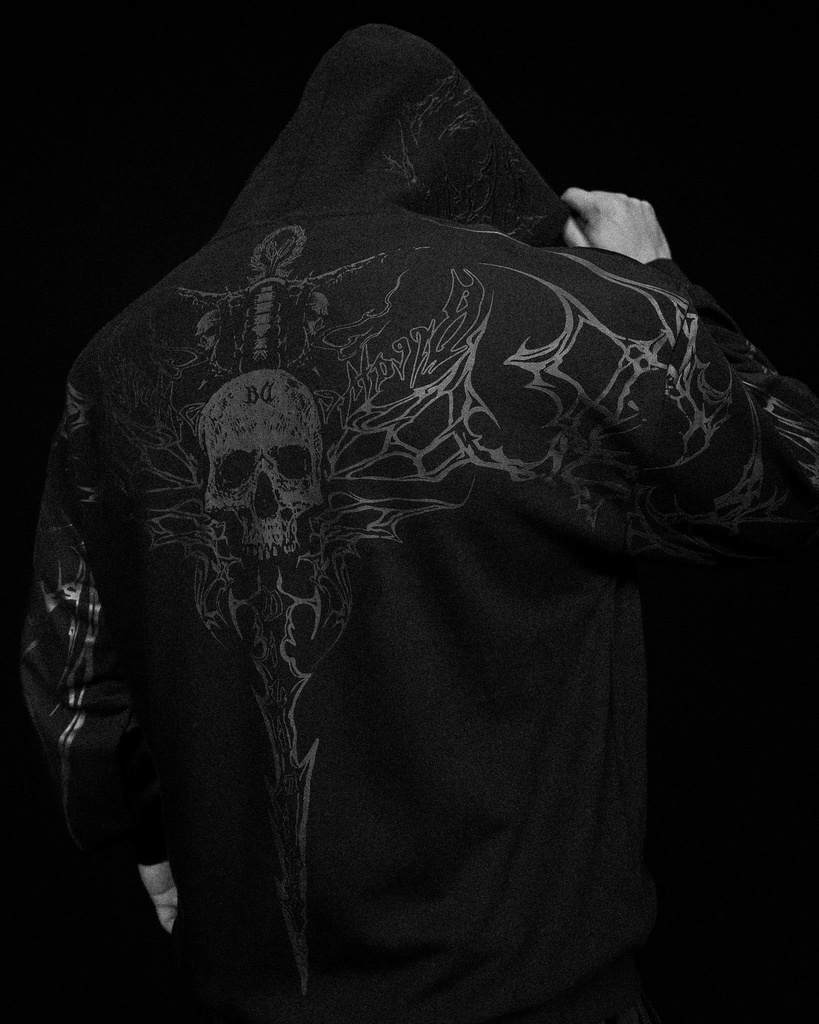 Kingslayer Oversized Zip- up hoodie [DARKNESS]