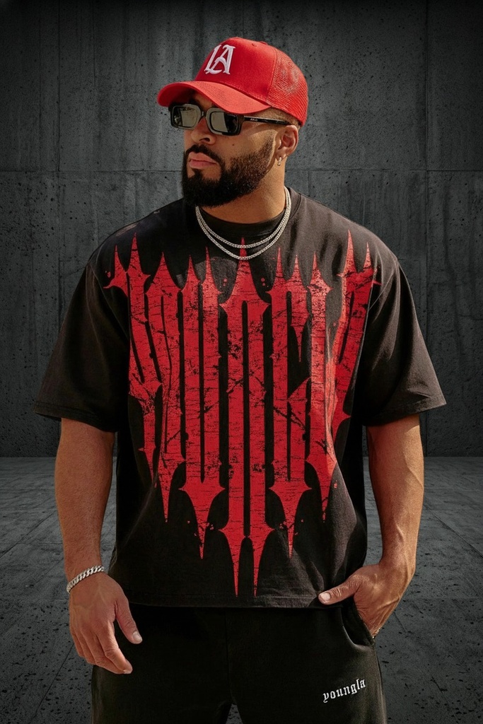 Revenge Tees Spring '25 - Black Red Wash