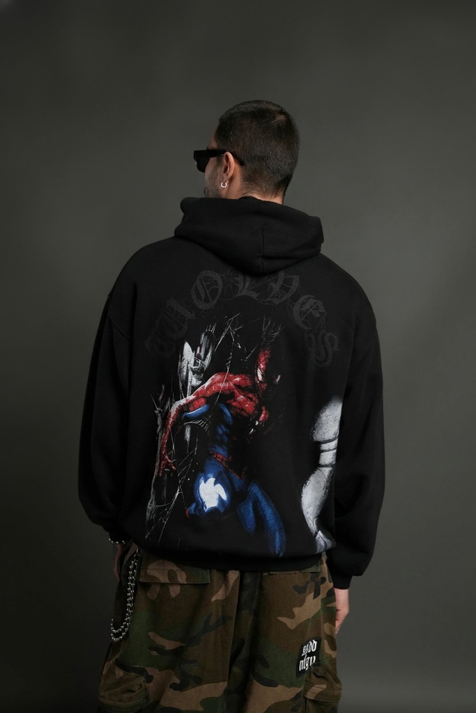 Webs and Shadows "Pierce" Hoodie in Black