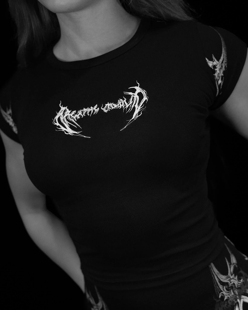 WOMENS VALKYRIE BABY TEE - [VOID BLACK]