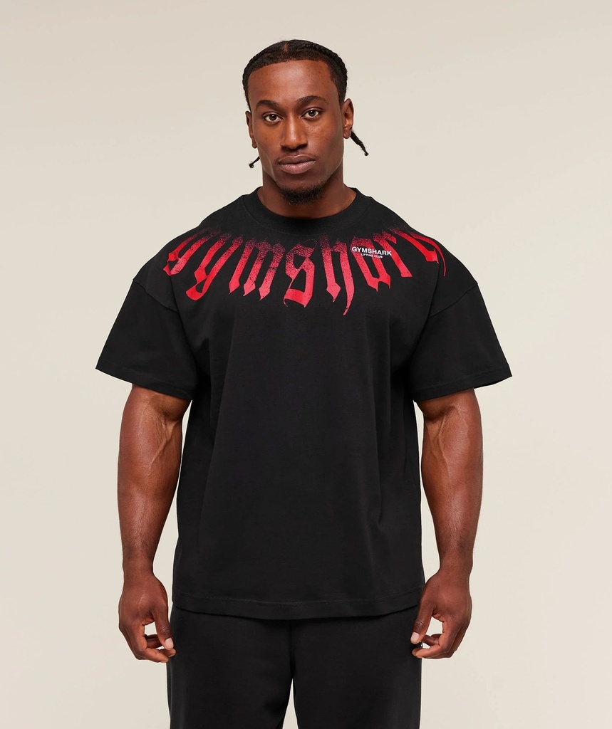 Gymshark Fade Graphic T- Shirt - GS Black
