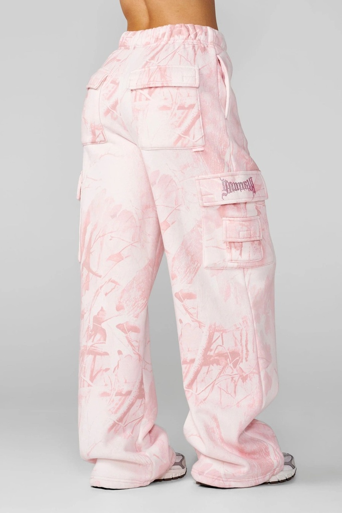 Camo Cargo Joggers - Pink Barbed Wire Camo
