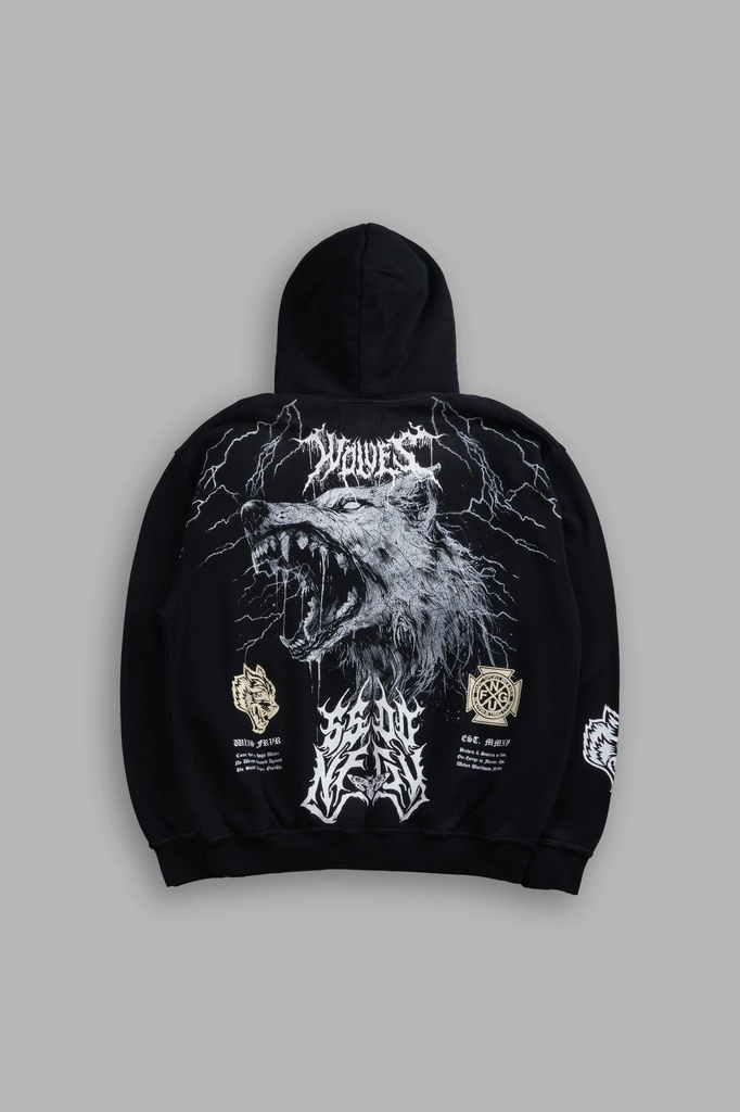 Fenrir Storm "Pierce" Hoodie in Black Drift Wash