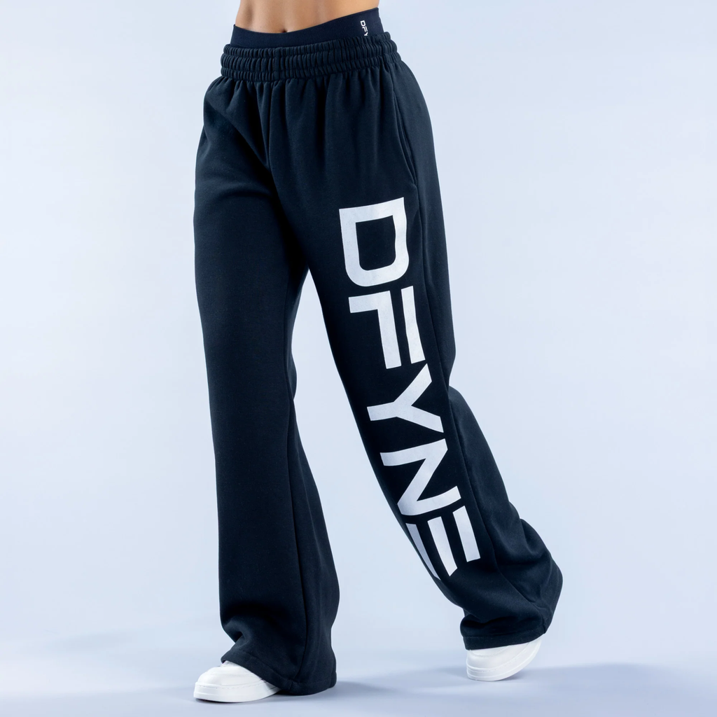 Signature Wide Leg Jogger - MIDNIGHT BLACK