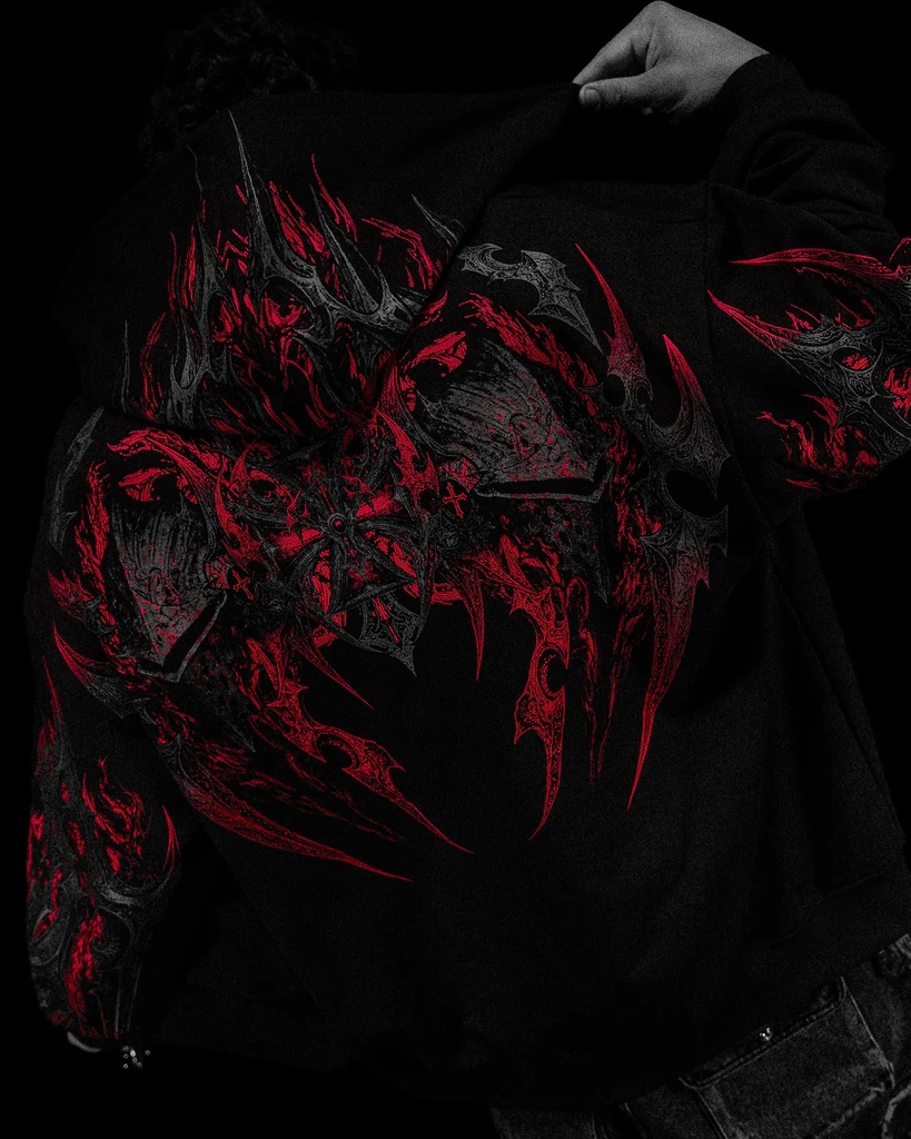 BERSERKER OVERSIZED ZIP-UP HOODIE - [HELLFIRE] [JUN 2026]