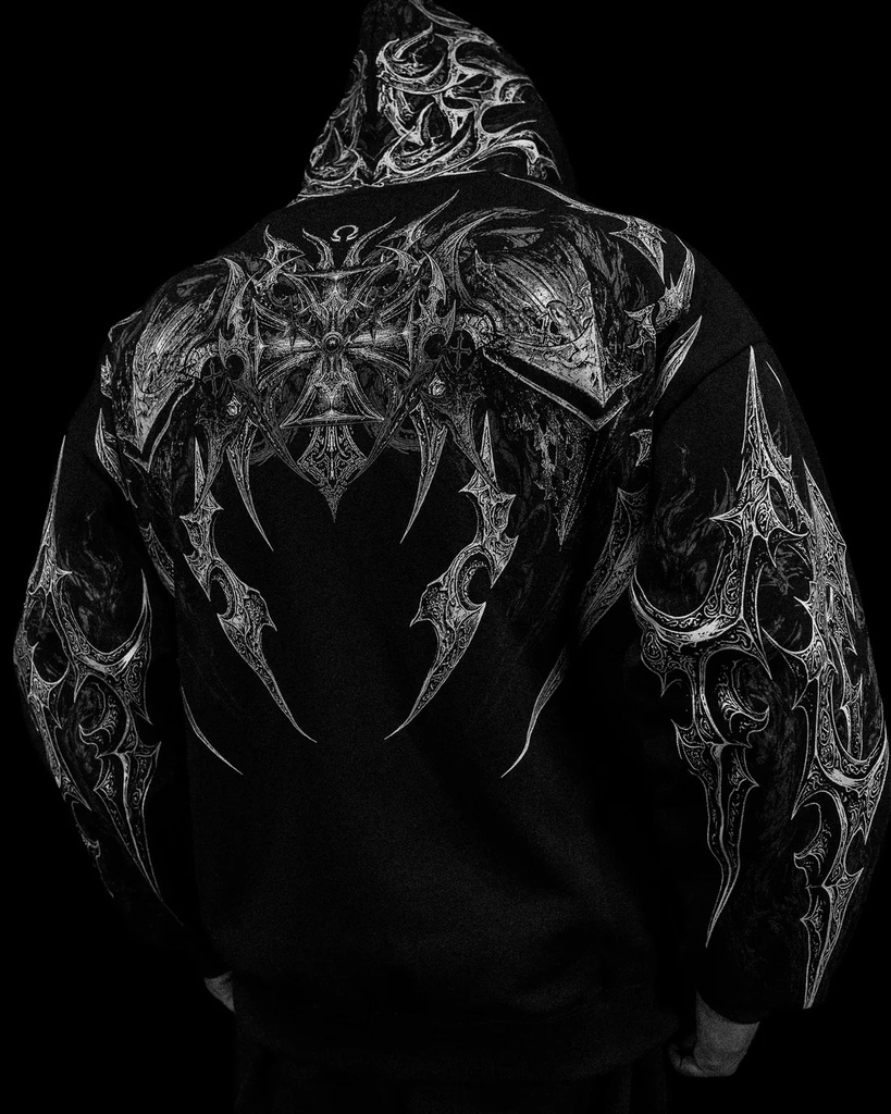 BERSERKER OVERSIZED ZIP-UP HOODIE - [VOID BLACK] [JUN 2026]