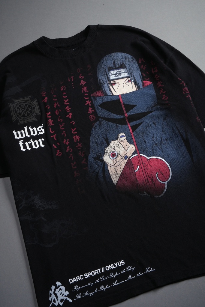 Akatsuki Itachi "Side-By-Side" Series Premium Tee - [BLACK]