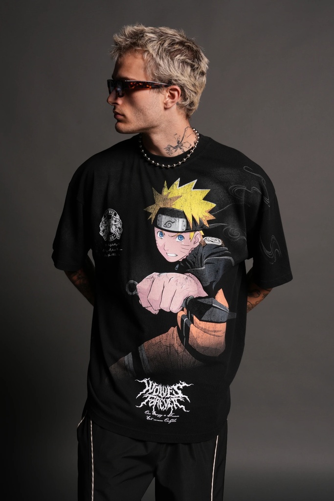 Uzumaki Naruto "Side-By-Side" Series Premium Tee - [BLACK]
