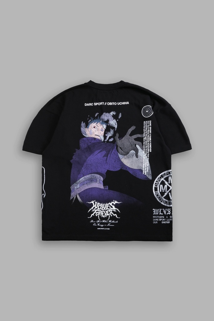 OBITO "SIDE BY SIDE" SERIES PREMIUM TEE IN BLACK